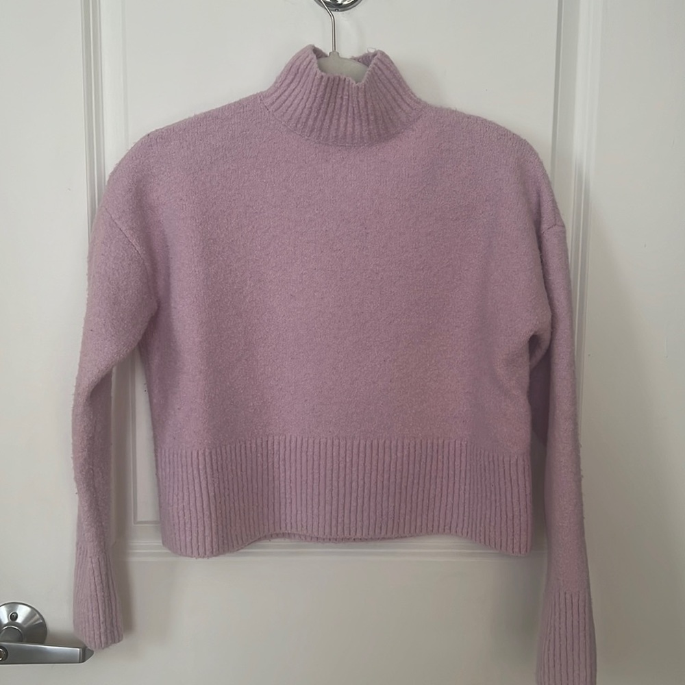 & other stories lilac purple mockneck sweater xs